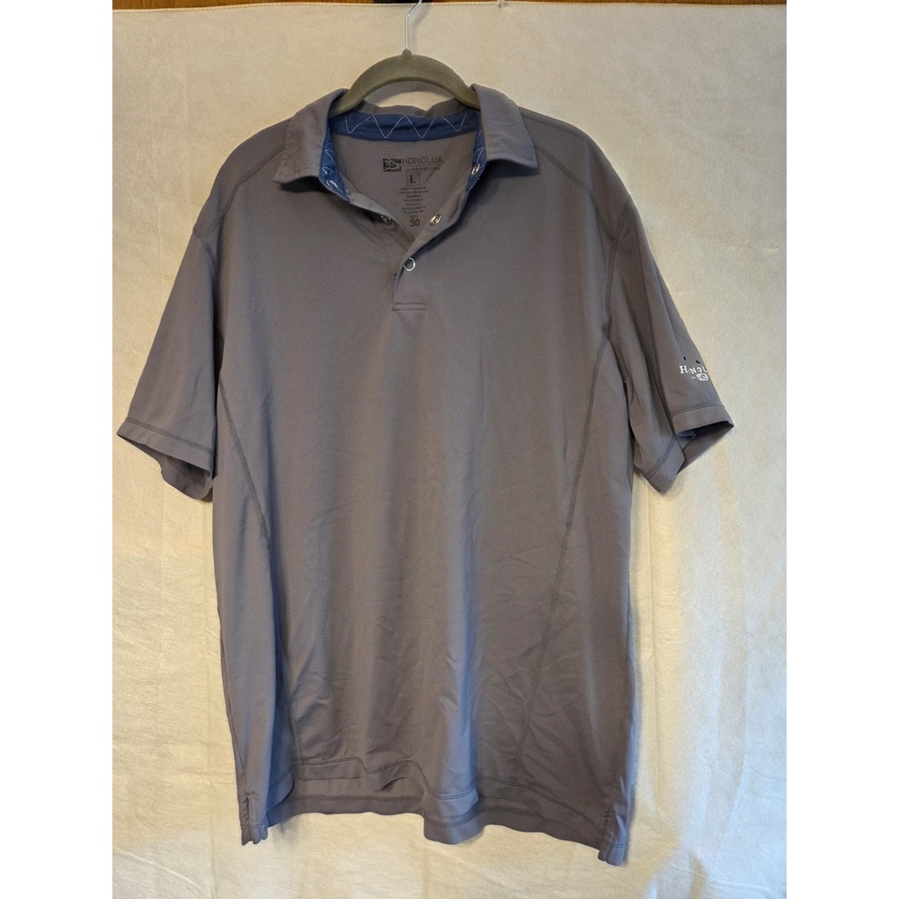Honolua Surf Co Gray Polo Shirt Mens Large SPF‎ 30 Short sleeve